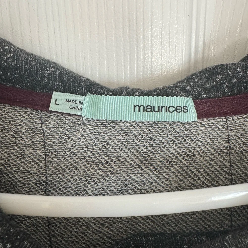 Maurices Charcoal Gray Cowl Neck Sweater with Lace Accents - Picture 2 of 3